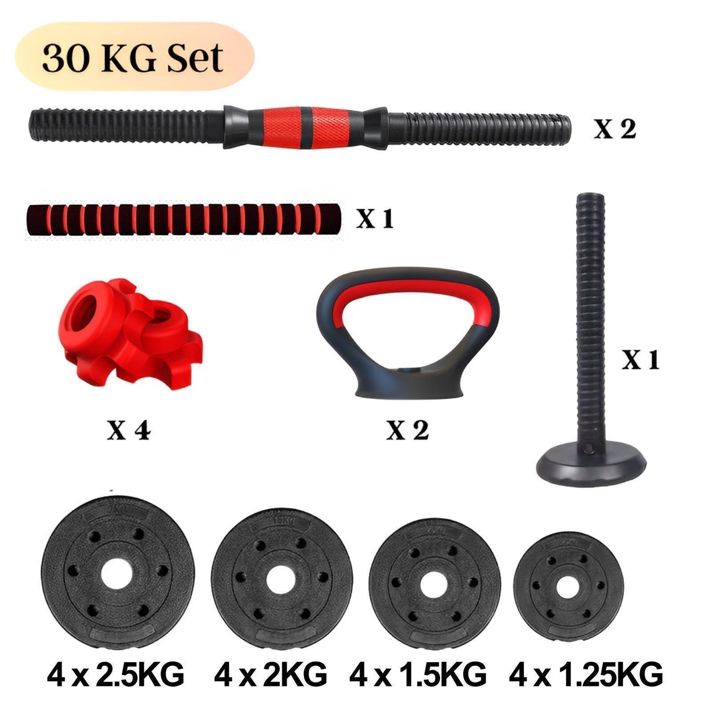 20/30/40Kg Dumbbell Barbell Weight Set Pair of Hand Weights Gym Fitness Workout