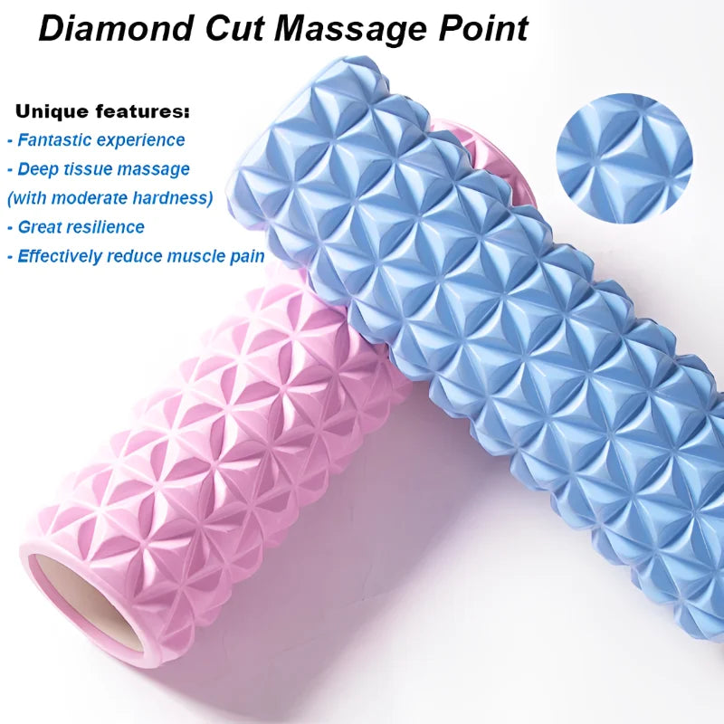 3D Diamond Foam EVA Massage Roller Hollow Yoga Column Fitness Equipment For Muscle Physiotherapy And Sports Rehabilitation Rolle