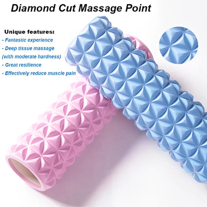 3D Diamond Foam EVA Massage Roller Hollow Yoga Column Fitness Equipment For Muscle Physiotherapy And Sports Rehabilitation Rolle