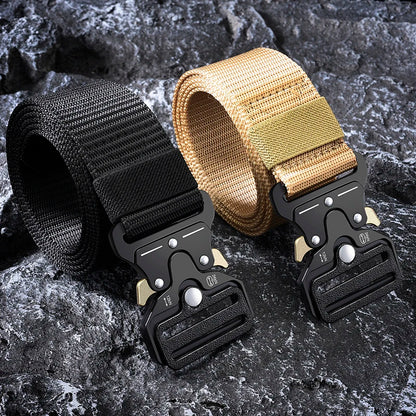 Men's Belt Outdoor Hunting Tactical Mens Belt Multifunctional Combat Survival High Quality Canvas Nylon Mens Belt Sport Belt