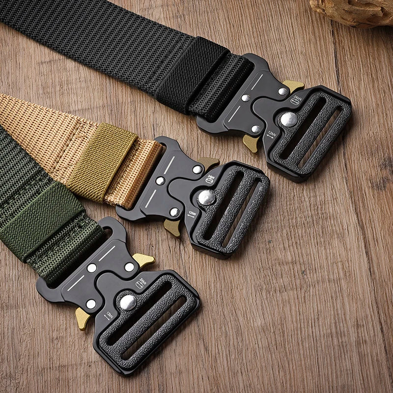 Men's Belt Outdoor Hunting Tactical Mens Belt Multifunctional Combat Survival High Quality Canvas Nylon Mens Belt Sport Belt