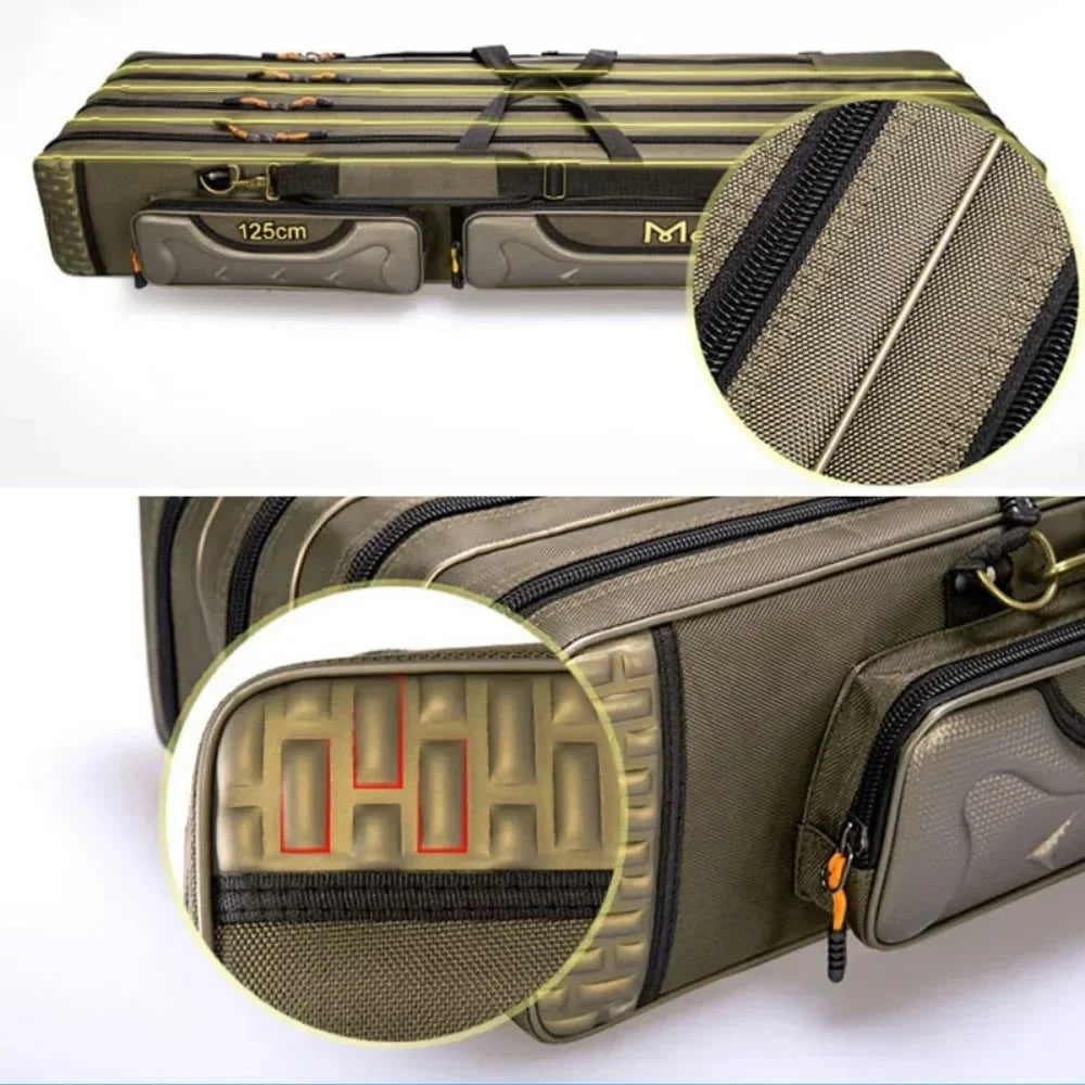 Fishing Rod Storage Bag Oxford Cloth Multifunctional 1/2/3 Layer Large Capacity 80/90/100/120/125CM Fishing Rod Carrier