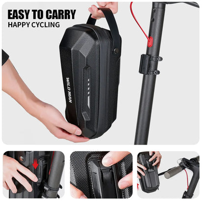 WILD MAN GD9X Bicycle MTB Electric Scooter EVA Hardshell Quick-release Pack, Handlebar Bag, Folding E-Bike Headbar Mount Bag