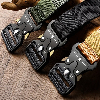 Men's Belt Outdoor Hunting Tactical Mens Belt Multifunctional Combat Survival High Quality Canvas Nylon Mens Belt Sport Belt