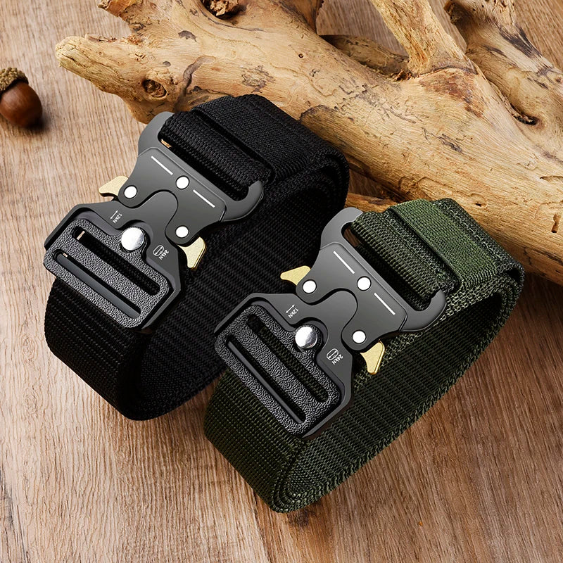 Men's Belt Outdoor Hunting Tactical Mens Belt Multifunctional Combat Survival High Quality Canvas Nylon Mens Belt Sport Belt