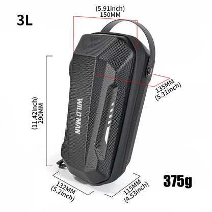 WILD MAN GD9X Bicycle MTB Electric Scooter EVA Hardshell Quick-release Pack, Handlebar Bag, Folding E-Bike Headbar Mount Bag