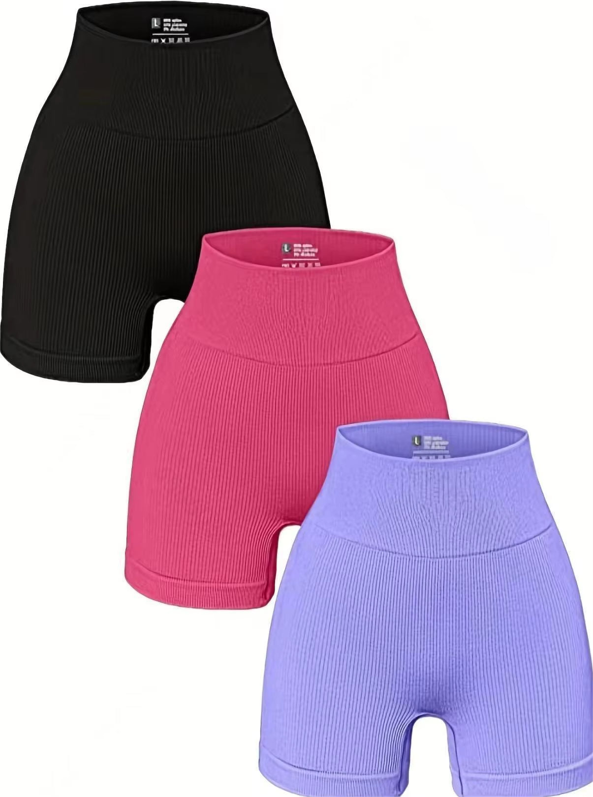 Women'S Yoga Shorts 3 Sports Seamless High-Waisted Sports Tights