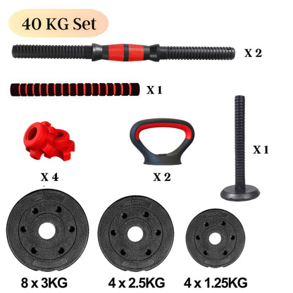 20/30/40Kg Dumbbell Barbell Weight Set Pair of Hand Weights Gym Fitness Workout